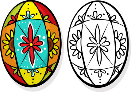 五彩缤纷的复活节彩蛋着色书