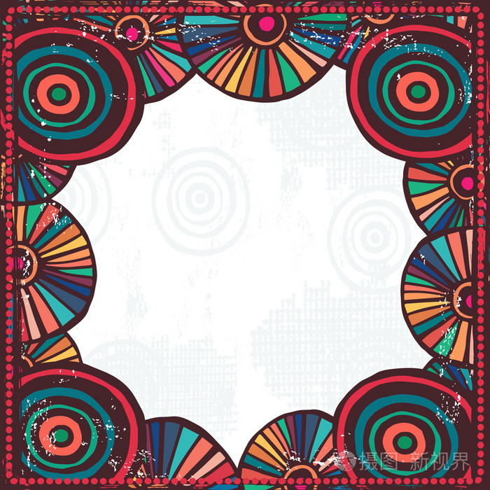 原住民风格手工奇怪的框架插画 正版商用图片1iglqa 摄图新视界