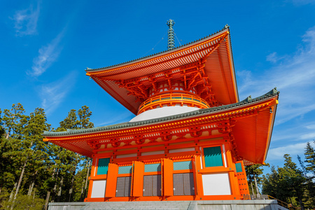 Konpon 大东宝塔在日本和歌山县高野山区 Danjo 伽蓝寺