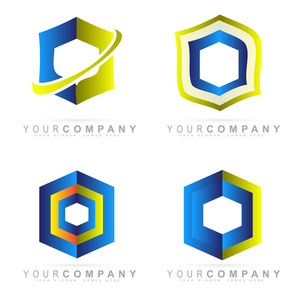 六角形企业标志集