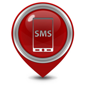 白色背景上的 sms 指针图标