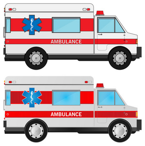 两辆救护车汽车