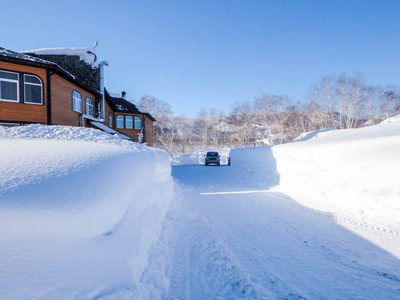 冬季视图康乐中心设有大型雪飘图片