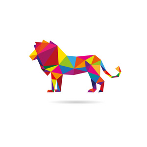 狮子抽象在白色背景隔绝, 媒介例证照片