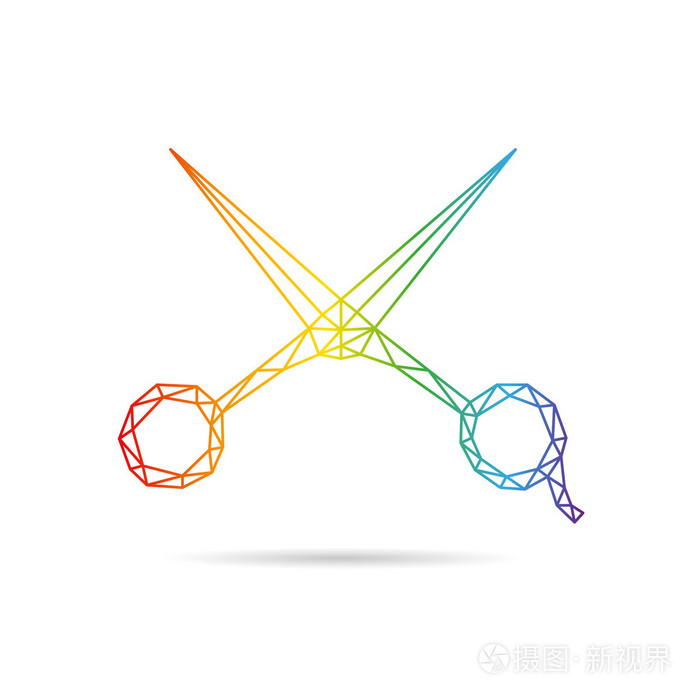 剪刀抽象隔离在白色背景矢量插图