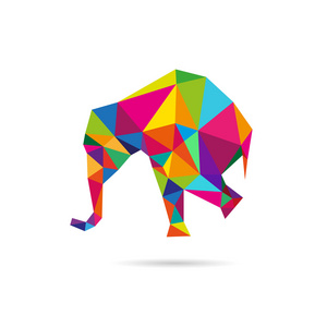 分离主义风格在白色背景上分离的大象抽象矢量插图照片