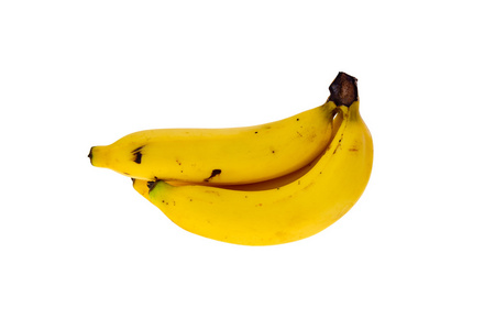 白色背景上的单个香蕉