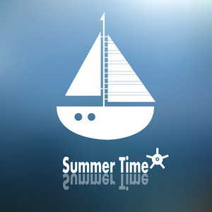 夏季时间海报与船