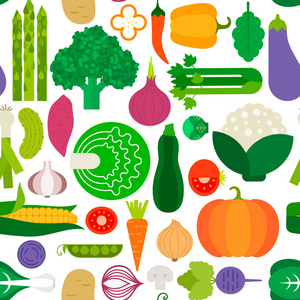 无缝模式与不同的蔬菜
