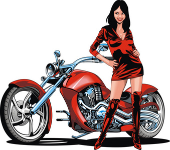 好女孩和摩托车