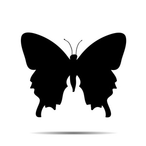 一只蝴蝶的黑色剪影