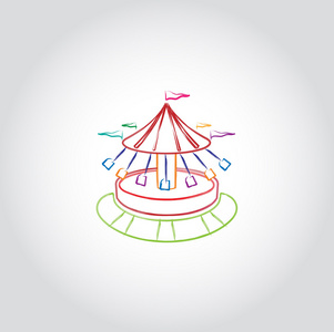 儿童旋转网老式旋转木马图标照片