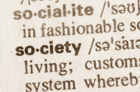 字典中的定义的词社会