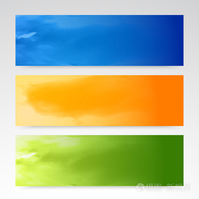 矢量横幅和颜色集