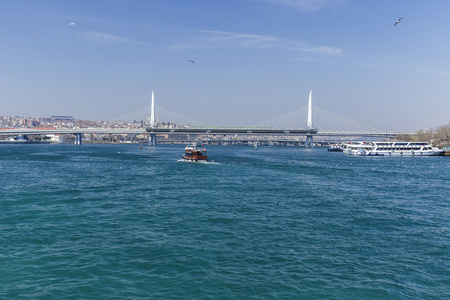 在伊斯坦堡桥金角