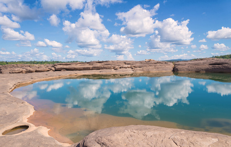 大峡谷惊人的岩石在湄公河流域，Ubonratchathani Th