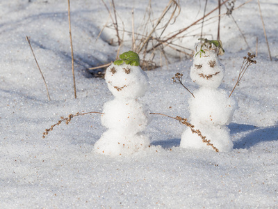 两个可爱的雪人