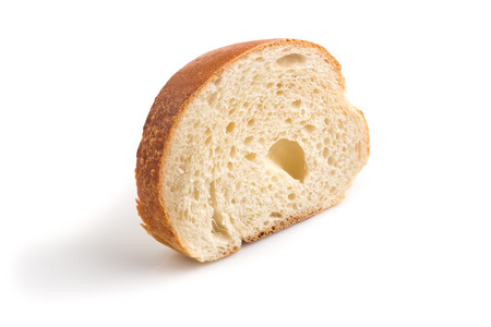 面包切片上白色隔离