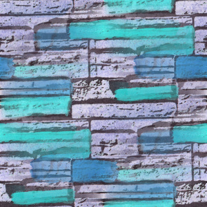 无缝的蓝 绿松石砖纹理背景壁纸帕特