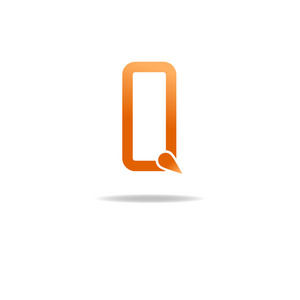 字母 Q 橙色标志