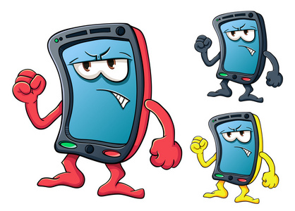 可爱的卡通智能手机照片