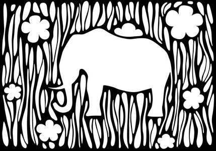 一只大象的图形轮廓