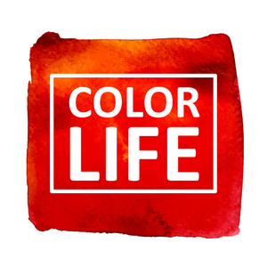 水彩背景与颜色的生命文本图片