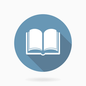 与平面设计的书形图标.蓝色和白色的颜色照片