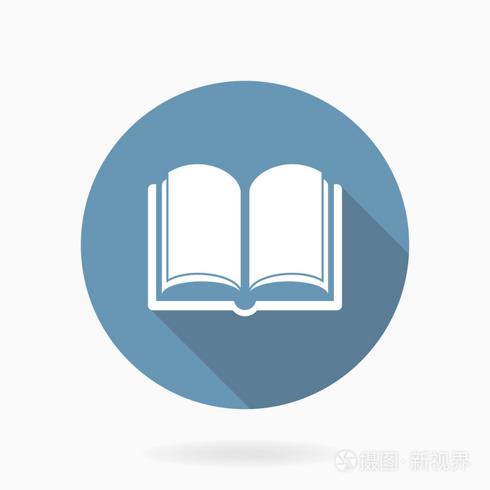 与平面设计的书形图标蓝色和白色的颜色
