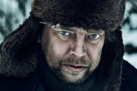 俄罗斯农民的肖像照片