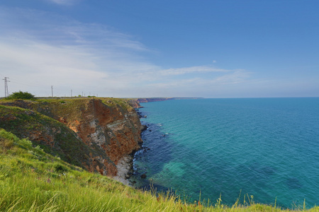 保加利亚的黑海。滨海景观。kaliakra 岬