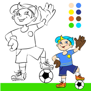 矢量图 足球运动员 卡通的概念