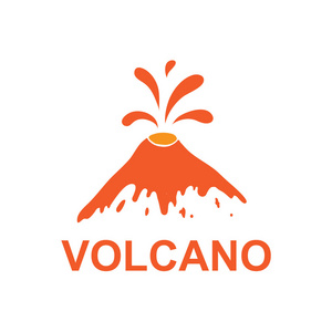 火山喷发的火山，矢量标志