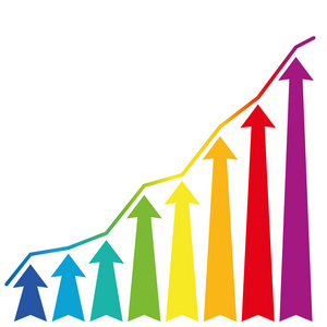 增加经济增长彩虹箭头照片