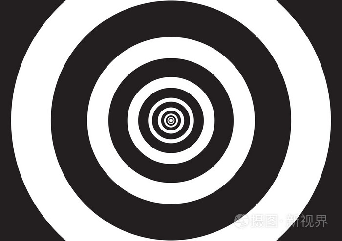 隧道的灯光黑色和白色同心圆圈矢量点检