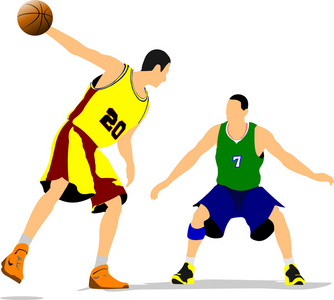 篮球运动员。矢量插画