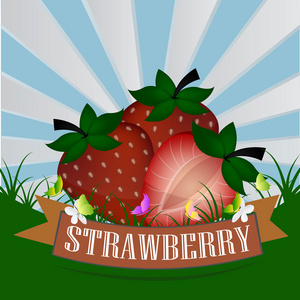 草莓标签设计草莓符号