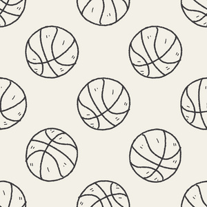 涂鸦篮球无缝图案背景