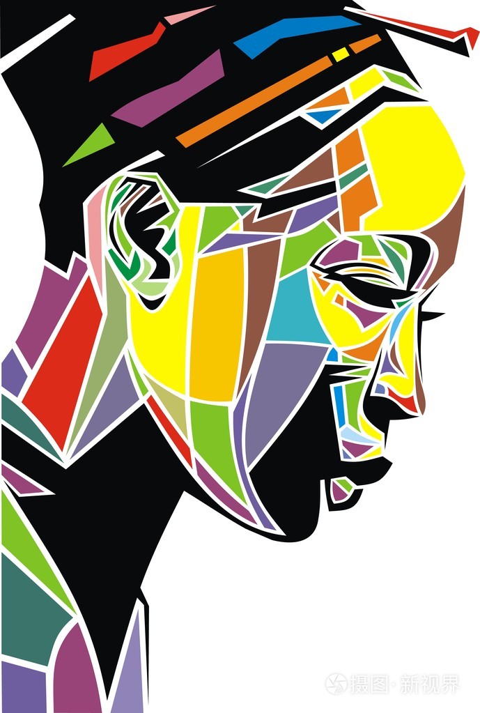 抽象的女孩脸或掩码