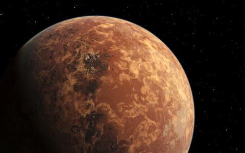 火星科学插画行星景观