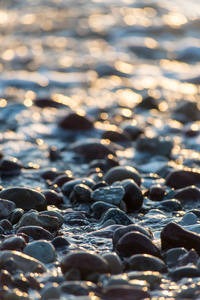 上海滩和海水石头