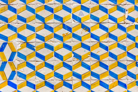 典型的里斯本旧瓷砖Azulejos