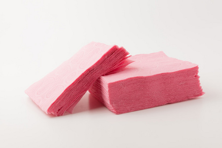 粉红色餐巾纸