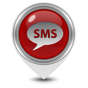 白色背景上的 sms 指针图标