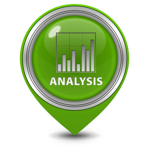 白色背景上的数据分析指针图标