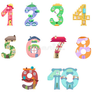 数字就像童话般的房子照片