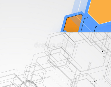 抽象结构电路计算机立方体技术商业背景