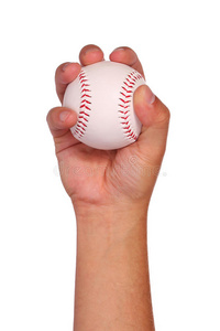 手握棒球，白色隔离