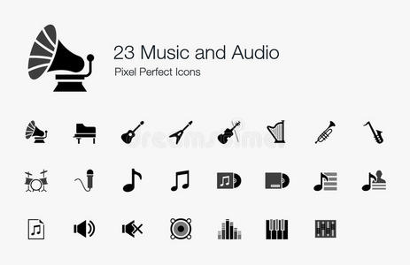 23个音乐和音频像素完美图标