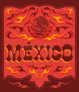墨西哥辣红色招牌墨西哥海报